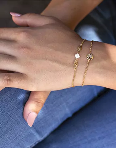 Bracelet Or jaune Filigrane Motif Rond