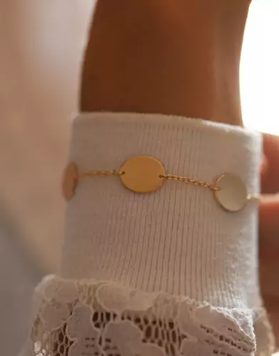 Bracelet Trois Médailles Ovales en Or Personnalisable