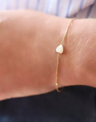 Bracelet Or jaune 18K Coeur de Nacre