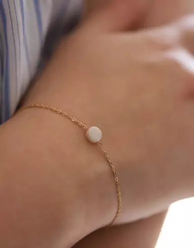 Bracelet Or jaune 18K Pastille de Nacre