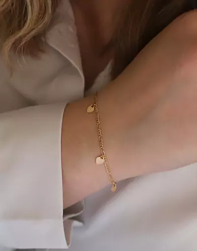 Bracelet 4 Pampilles Coeur en Or jaune