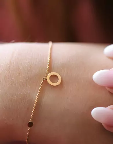 Bracelet or jaune 18K Géométrique Rond