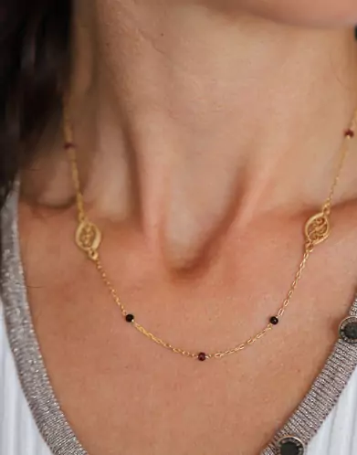 Collier Filigrane et Pierres Fines or jaune