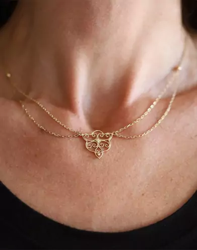 Collier Col Claudine Filigrane Or jaune