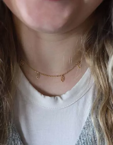 Collier 7 Pampilles filigranes Or jaune