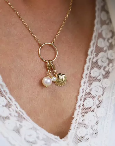 Collier Mix & Match en Or Jaune avec Pampilles Mousquetons Personnalisable