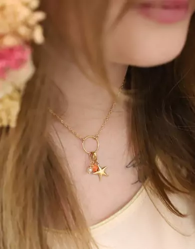 Collier Mix & Match en Or Jaune avec Pampilles Mousquetons Personnalisable
