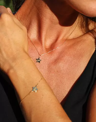 Bracelet Or jaune 18K Etoile 
