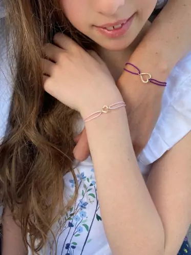 Duo Bracelets Cordons Cœur Maman Enfant