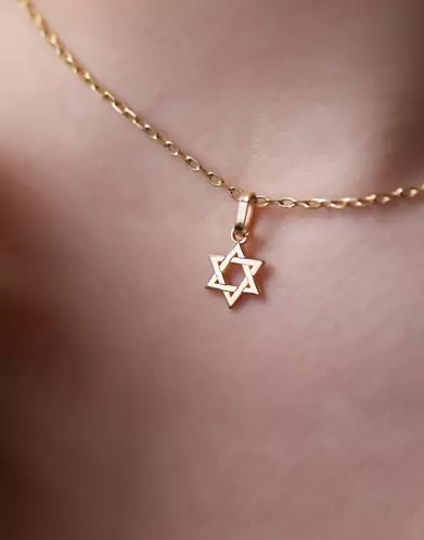 Pendentif en Or Pampille Étoile de David Ajourée