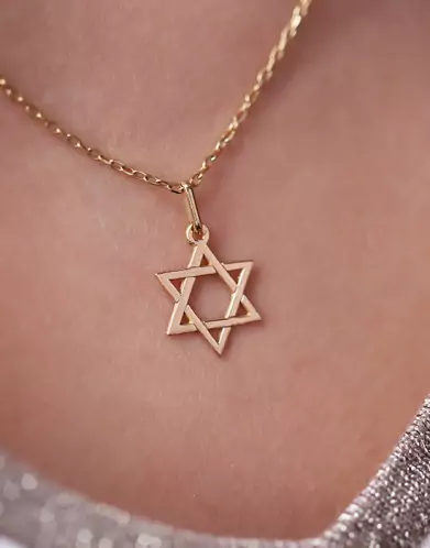 Pendentif en Or Étoile de David Symétrique Ajourée