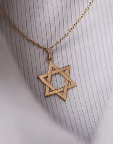 Pendentif en Or Étoile de David Lisse Ajourée