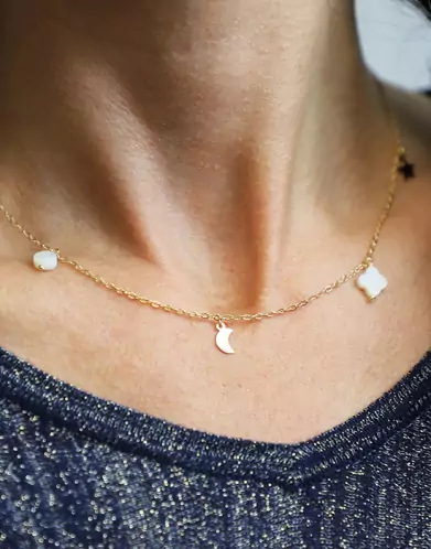 Collier Pampilles Mix & Match en Or Jaune Personnalisable