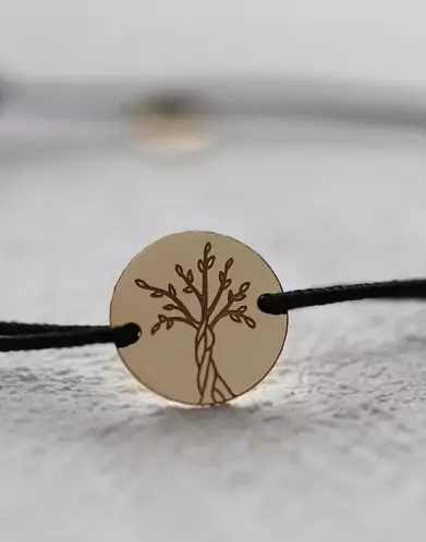 Bracelet Cordon Arbre de Vie en Or