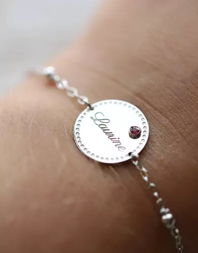 Bracelet Bébé Or Rubis à graver