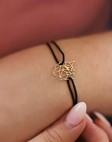 Bracelet Cordon Origami Licorne en Or