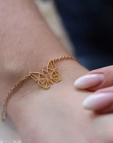 Bracelet Origami Papillon en Or