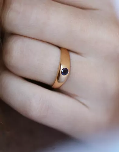 Bague Jonc Saphir Or 9K/18K