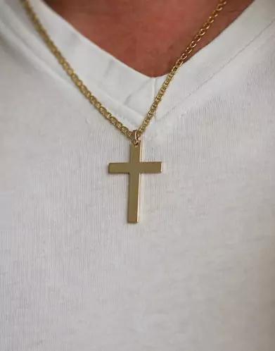 Pendentif Grande Croix Latine en Or