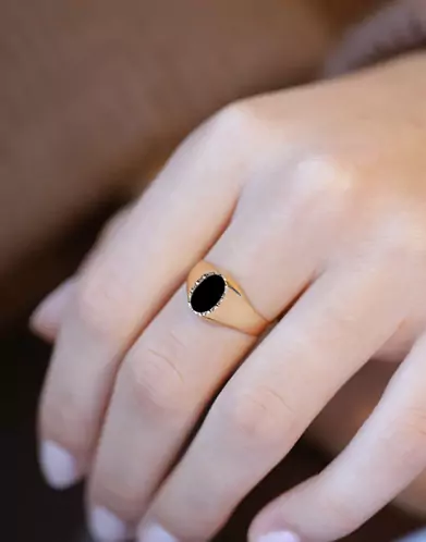 Chevalière Onyx Olivia Contour