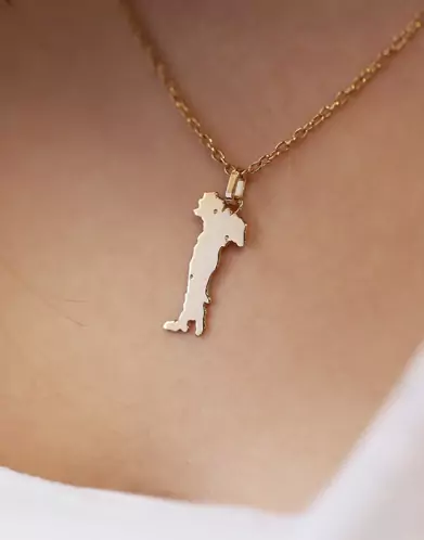 Pendentif Italie en Or Poli Personnalisable