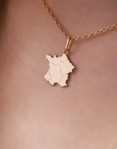 Pendentif France Gravé en Or Poli Personnalisable