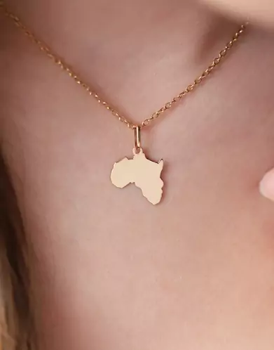 Pendentif Afrique en Or Poli Personnalisable