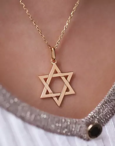 Pendentif Étoile de David Fine Ajourée en Or Grand Modèle