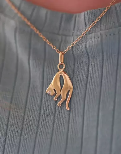 Pendentif Panthère en Or Œil Diamant