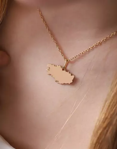 Pendentif Bretagne en Or Poli Personnalisable