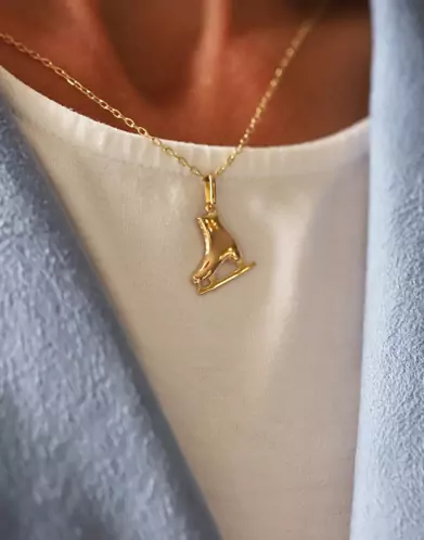 Pendentif Patin à Glace en Or