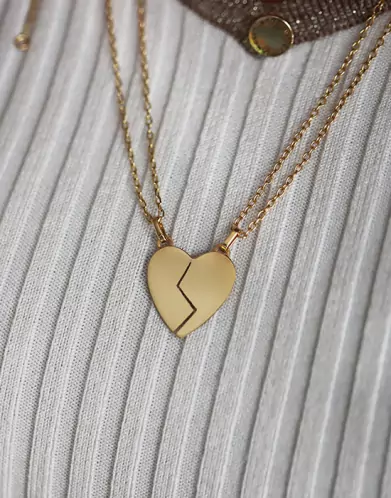 Médaille Coeur à partager en Or personnalisable