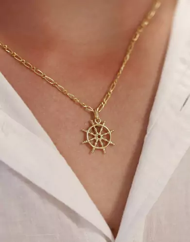 Pendentif Barre Gouvernail Voilier en Or