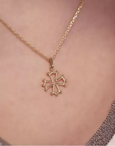 Croix Occitane en Or Ajourée