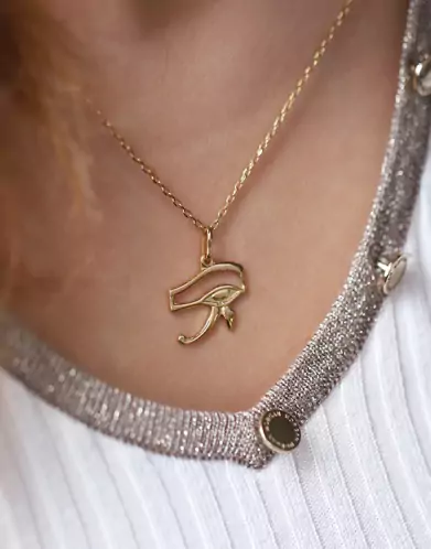 Pendentif Œil d’Horus Ajouré en Or