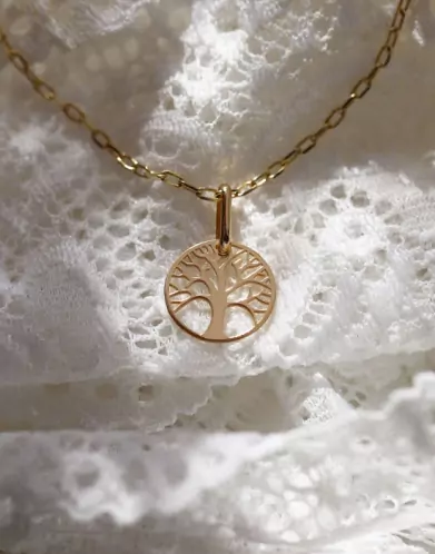 Pendentif Pampille Arbre de Vie Ajouré en Or