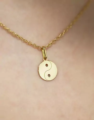 Pendentif Yin Yang Ajouré en Or