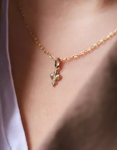 Pendentif Pampille Fleur de Lys en Or