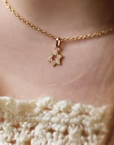Pendentif Petite Étoile de David Ajouré en Or