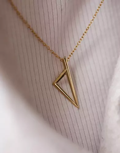 Pendentif Corse Géométrique Ajourée Relief en Or – Petit Modèle