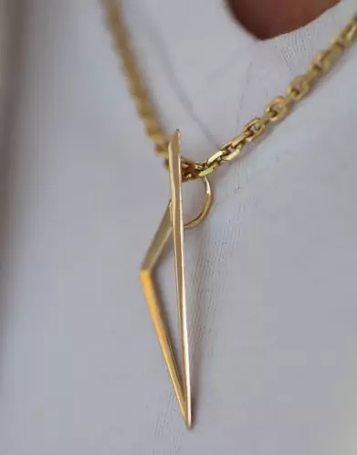 Pendentif Corse Géométrique Ajourée Relief en Or – Grand Modèle