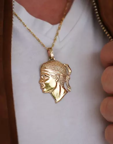 Pendentif en Or Tête de Maure Personnalisable – Grand Modèle