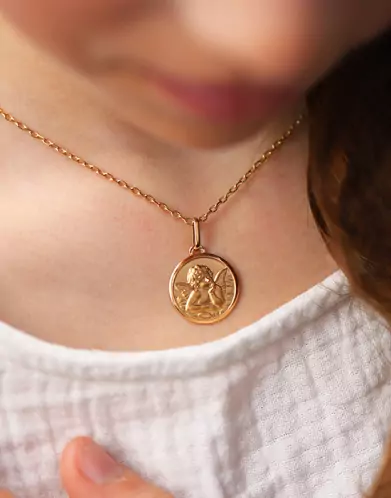 Médaille Ronde Ange Classique Petit Modèle