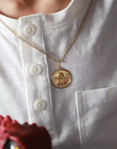 Médaille Ronde Ange Classique Grand Modèle