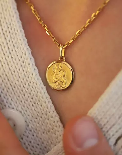 Médaille Saint Christophe en Or Personnalisable – Petit Modèle