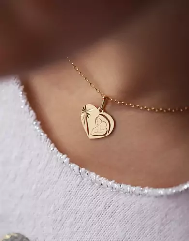 Médaille Coeur Vierge à l'enfant