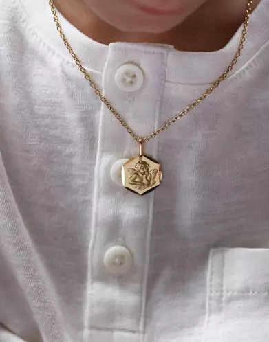 Médaille Hexagonale Ange Penseur