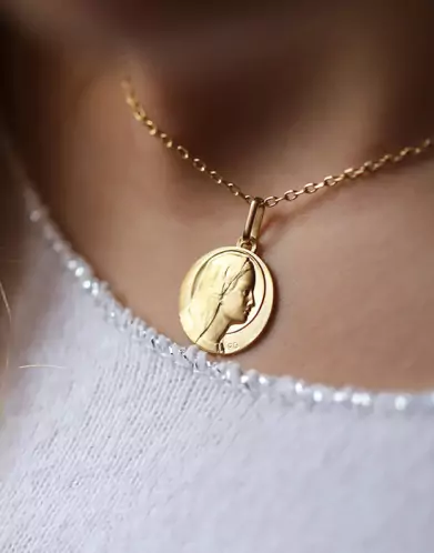 Médaille ronde Sainte Vierge