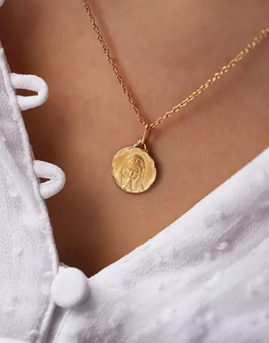 Médaille ronde Vierge priant Petit Modèle