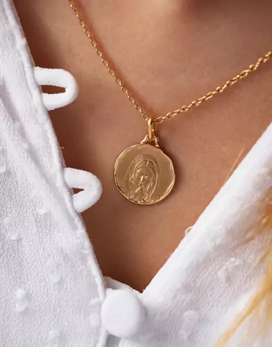 Médaille ronde Vierge priant Grand Modèle